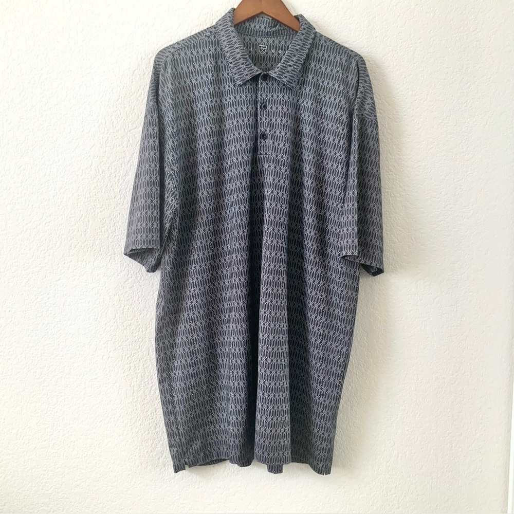 Nike Golf Men’s 2XL Gray‎ Print Dry Fit Golf Polo Shirt